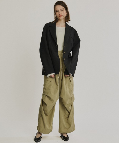 PUBLIC TOKYO(パブリックトウキョウ)の「コットンナイロンカーゴパンツ(カーゴパンツ・レディース・ホワイト/カーキ/ブラック・1/2)」の8枚目の写真