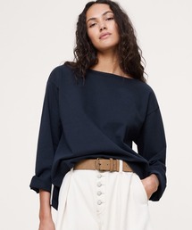 リラックス コットン ボートネック Tシャツ