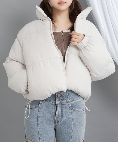 Diable baiser（ディアブルベーゼ）の「中綿ショート丈ダウンジャケット【コート】（その他アウター・レディース・モカ/オフホワイト/ブラック・MEDIUM/LARGE）」の2枚目の写真