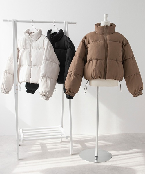 Diable baiser（ディアブルベーゼ）の「中綿ショート丈ダウンジャケット【コート】（その他アウター・レディース・モカ/オフホワイト/ブラック・MEDIUM/LARGE）」の17枚目の写真