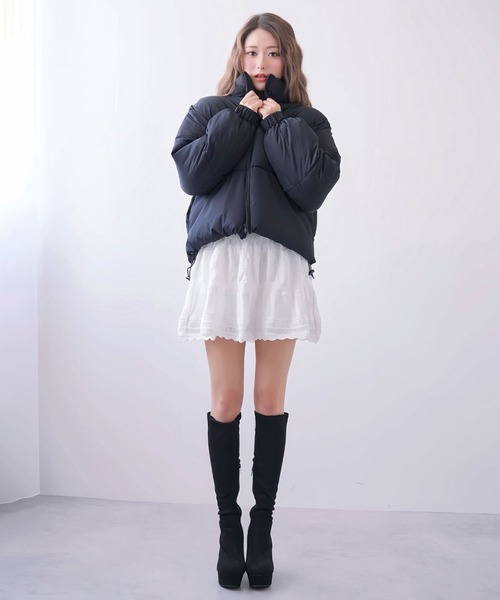 Diable baiser（ディアブルベーゼ）の「中綿ショート丈ダウンジャケット【コート】（その他アウター・レディース・モカ/オフホワイト/ブラック・MEDIUM/LARGE）」の21枚目の写真