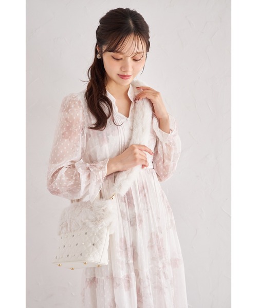 tocco closet(トッコ クローゼット)の「3WAYショルダー付きパールビジュー装飾ファー×ハートキルティングバッグ(ショルダーバッグ・レディース・ブラウン/アイボリー/ピンクベージュ・FREE)」の9枚目の写真