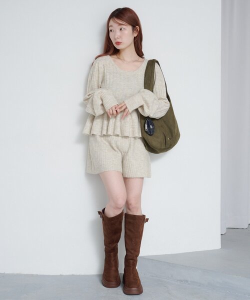 Kastane（カスタネ）の「ビジューポーチ付きミドルBAG（トートバッグ・レディース・ブラウン/カーキ/ブラック・FREE）」の6枚目の写真