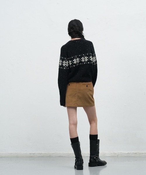 GENERAL IDEA（ジェネラルアイデア）の「【GENERAL IDEA】スノウニットプルオーバー / DUST SNOW KNIT PULLOVER（ニット/セーター・レディース・ブラック/ベージュ/レッド・L/M/S）」の7枚目の写真