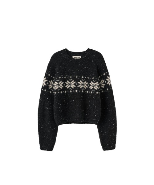 GENERAL IDEA（ジェネラルアイデア）の「【GENERAL IDEA】スノウニットプルオーバー / DUST SNOW KNIT PULLOVER（ニット/セーター・レディース・ブラック/ベージュ/レッド・L/M/S）」の9枚目の写真