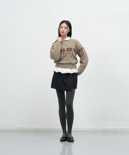 GENERAL IDEA（ジェネラルアイデア）の「【GENERAL IDEA】スノウニットプルオーバー / DUST SNOW KNIT PULLOVER（ニット/セーター・レディース・ブラック/ベージュ/レッド・L/M/S）」の15枚目の写真