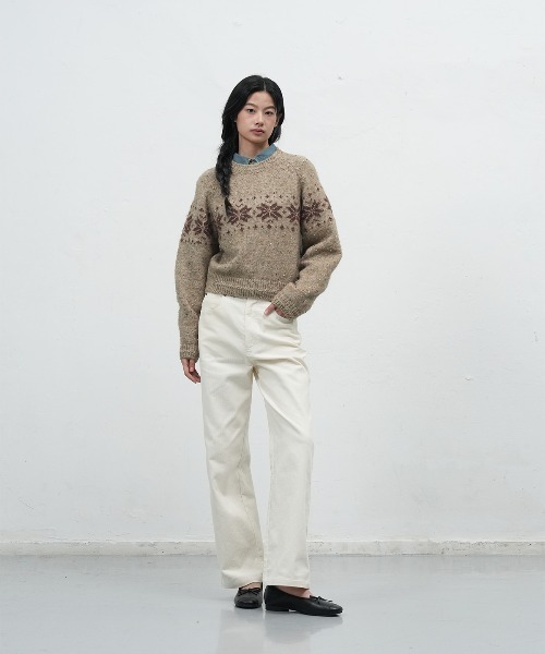GENERAL IDEA（ジェネラルアイデア）の「【GENERAL IDEA】スノウニットプルオーバー / DUST SNOW KNIT PULLOVER（ニット/セーター・レディース・ブラック/ベージュ/レッド・L/M/S）」の14枚目の写真