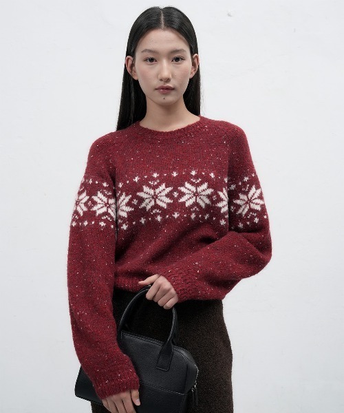 GENERAL IDEA（ジェネラルアイデア）の「【GENERAL IDEA】スノウニットプルオーバー / DUST SNOW KNIT PULLOVER（ニット/セーター・レディース・ブラック/ベージュ/レッド・L/M/S）」の22枚目の写真