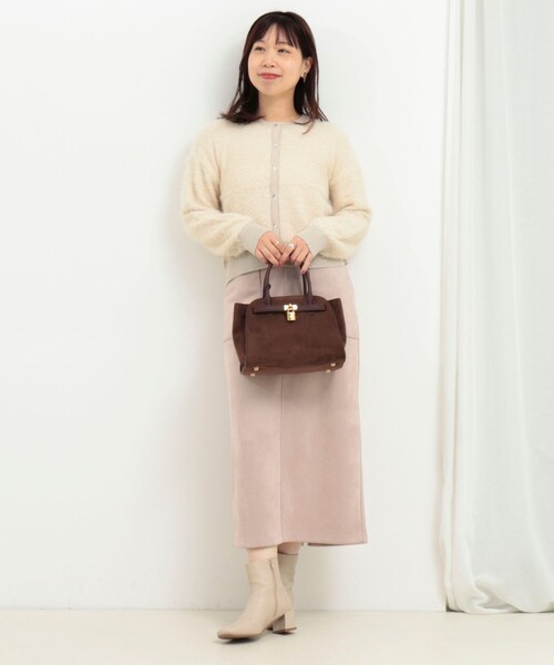 MICO COULIER（ミコクリエ）の「フェザーヤーンカーディガン（カーディガン/ボレロ・レディース・チャコールグレー/ライトグレー/キナリ・38）」の4枚目の写真