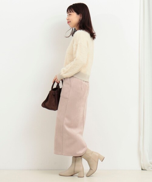 MICO COULIER（ミコクリエ）の「フェザーヤーンカーディガン（カーディガン/ボレロ・レディース・チャコールグレー/ライトグレー/キナリ・38）」の6枚目の写真