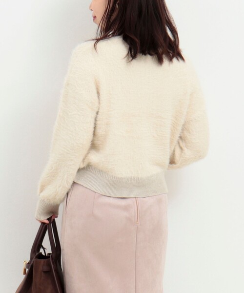 MICO COULIER（ミコクリエ）の「フェザーヤーンカーディガン（カーディガン/ボレロ・レディース・チャコールグレー/ライトグレー/キナリ・38）」の9枚目の写真