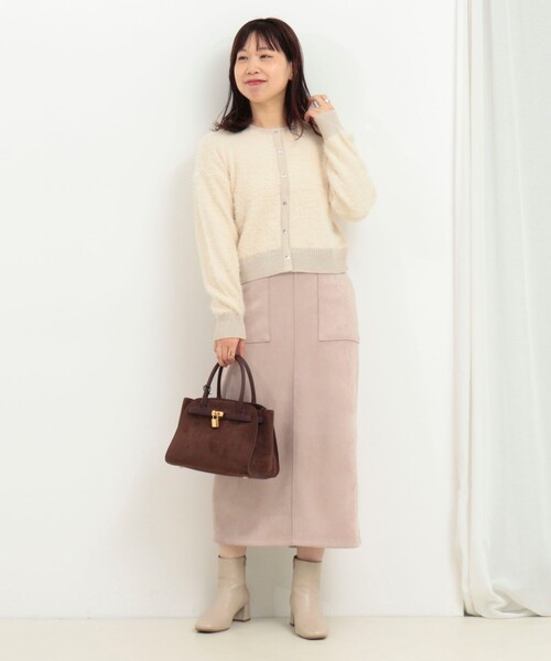 MICO COULIER（ミコクリエ）の「フェザーヤーンカーディガン（カーディガン/ボレロ・レディース・チャコールグレー/ライトグレー/キナリ・38）」の12枚目の写真