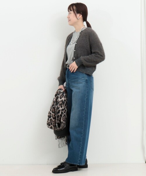 MICO COULIER（ミコクリエ）の「フェザーヤーンカーディガン（カーディガン/ボレロ・レディース・チャコールグレー/ライトグレー/キナリ・38）」の15枚目の写真