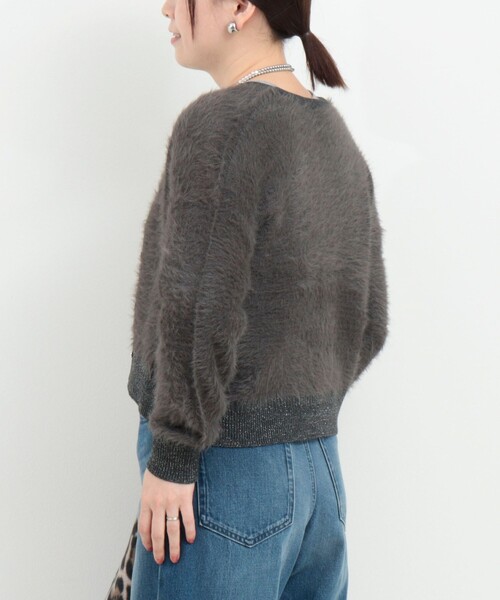 MICO COULIER（ミコクリエ）の「フェザーヤーンカーディガン（カーディガン/ボレロ・レディース・チャコールグレー/ライトグレー/キナリ・38）」の21枚目の写真