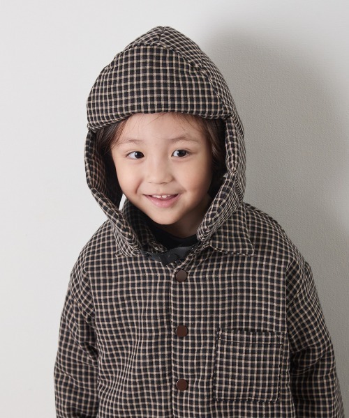 riziere（リジェール）の「チェック柄中綿フライトキャップ（キャップ・キッズ・ブラック・FREE）」の3枚目の写真