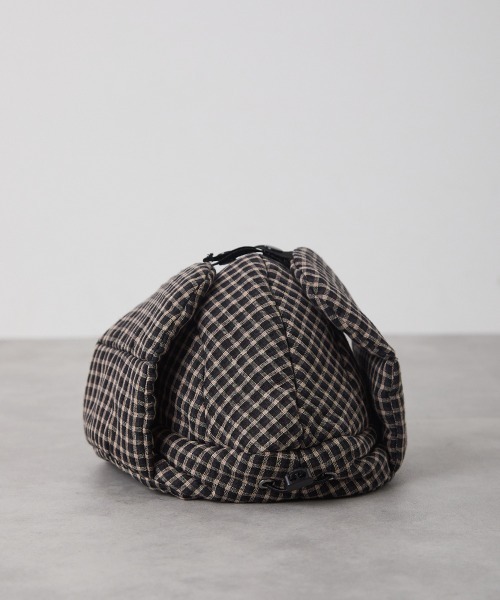 riziere（リジェール）の「チェック柄中綿フライトキャップ（キャップ・キッズ・ブラック・FREE）」の5枚目の写真