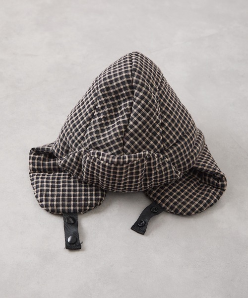 riziere（リジェール）の「チェック柄中綿フライトキャップ（キャップ・キッズ・ブラック・FREE）」の6枚目の写真