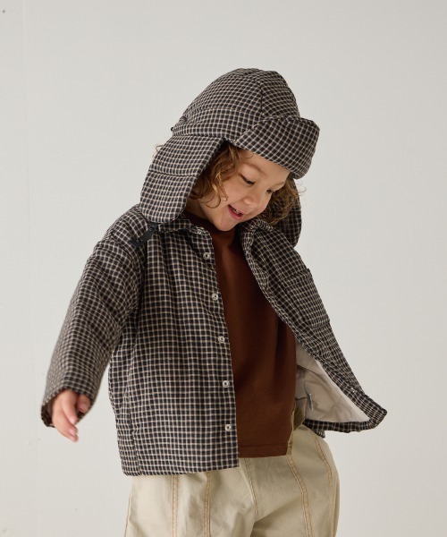riziere（リジェール）の「チェック柄中綿フライトキャップ（キャップ・キッズ・ブラック・FREE）」の14枚目の写真