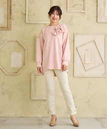 Rose Tiara（ローズティアラ）の「【伸縮性◎/ストレッチ発熱】裾リボンレギンスパンツ（その他パンツ）」