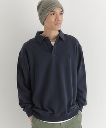 BACK NUMBER（バックナンバー）の「【BACK NUMBER】ポロカラースウェット プルオーバー トレーナー (ヘビーオンス/綿/ハーフボタン/オーバーサイズ)（スウェット・メンズ）」