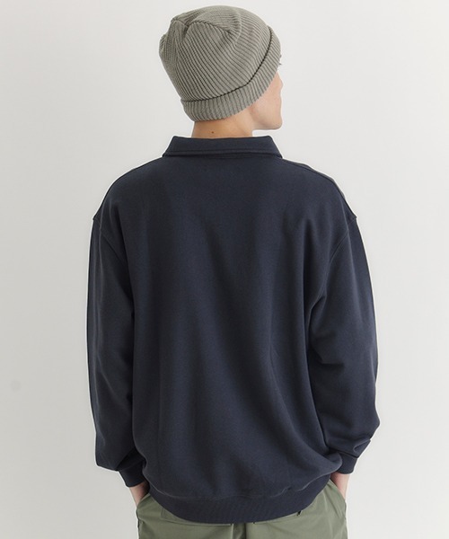 BACK NUMBER(バックナンバー)の「BACK NUMBER(バックナンバー)【メンズ】スウェットポロ襟トレーナー(スウェット・メンズ・ブラウン/ネイビー・L/XL/M)」の15枚目の写真