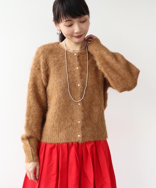 Three Four Time（ｽﾘｰﾌｫｰﾀｲﾑ）の「ソフトシャギーW起毛カーディガン（カーディガン/ボレロ・レディース・キャメル/ピンク/アイボリー・FREE）」の9枚目の写真