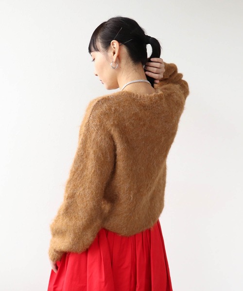 Three Four Time（ｽﾘｰﾌｫｰﾀｲﾑ）の「ソフトシャギーW起毛カーディガン（カーディガン/ボレロ・レディース・キャメル/ピンク/アイボリー・FREE）」の10枚目の写真