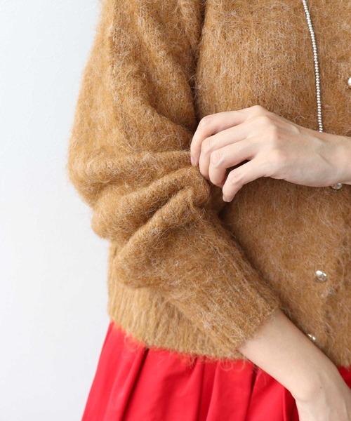 Three Four Time（ｽﾘｰﾌｫｰﾀｲﾑ）の「ソフトシャギーW起毛カーディガン（カーディガン/ボレロ・レディース・キャメル/ピンク/アイボリー・FREE）」の12枚目の写真