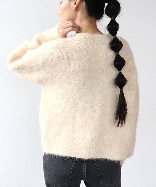 Three Four Time（ｽﾘｰﾌｫｰﾀｲﾑ）の「ソフトシャギーW起毛カーディガン（カーディガン/ボレロ・レディース・キャメル/ピンク/アイボリー・FREE）」の5枚目の写真