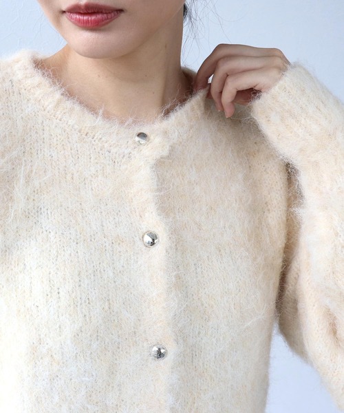 Three Four Time（ｽﾘｰﾌｫｰﾀｲﾑ）の「ソフトシャギーW起毛カーディガン（カーディガン/ボレロ・レディース・キャメル/ピンク/アイボリー・FREE）」の6枚目の写真