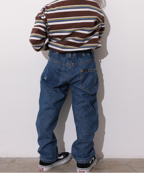 Ocean&Ground（オーシャン&グラウンド）の「ﾘﾗｯｸｽﾌｨｯﾄﾃｰﾊﾟｰﾄﾞﾃﾞﾆﾑﾊﾟﾝﾂ（その他パンツ・キッズ・ケミカルウォッシュ/ダークインディゴブルー/ブラック・80/140/130/120/110/100/90）」の13枚目の写真