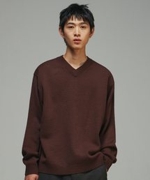 SIGNATURE（シグネチャ）の「V-neck Relaxed Knit [Brown]（ニット/セーター・メンズ）」