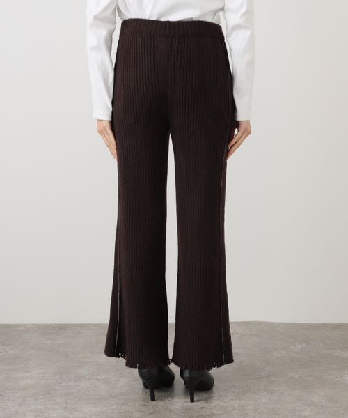 LOW CLASSIC（ロウ　クラシック）の「【LOW CLASSIC/ロウ・クラシック】 DAMAGED KNIT BOOT CUT PANTS（その他パンツ・レディース・ブラウン・SMALL）」の10枚目の写真