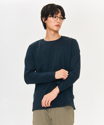 男性エッセンシャル長袖Tシャツ-グリーン