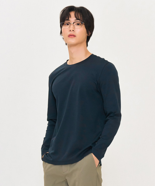 CHASECULT（チェイスカルト）の「男性エッセンシャル長袖Tシャツ-グリーン（Tシャツ/カットソー・メンズ・ダークブルー・100/110/95/105）」の2枚目の写真