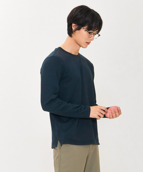 CHASECULT（チェイスカルト）の「男性エッセンシャル長袖Tシャツ-グリーン（Tシャツ/カットソー・メンズ・ダークブルー・100/110/95/105）」の3枚目の写真