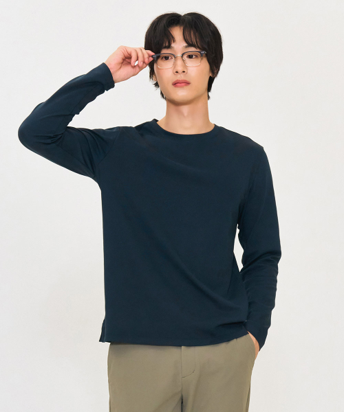 CHASECULT（チェイスカルト）の「男性エッセンシャル長袖Tシャツ-グリーン（Tシャツ/カットソー・メンズ・ダークブルー・100/110/95/105）」の4枚目の写真