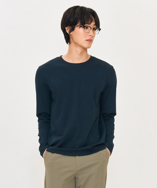 CHASECULT（チェイスカルト）の「男性エッセンシャル長袖Tシャツ-グリーン（Tシャツ/カットソー・メンズ・ダークブルー・100/110/95/105）」の5枚目の写真
