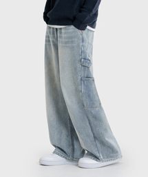 LEMAIN SECOND（リメインセカンド）の「Vintage Washed Wide Carpenter Denim Banding Pants [Light Blue]（デニムパンツ）」
