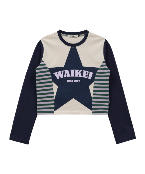 WaiKei(ワイケイ)の「(ウィメンズ) スターウィズストライプTシャツ ネイビー(Tシャツ/カットソー・レディース・その他・FREE)」の5枚目の写真