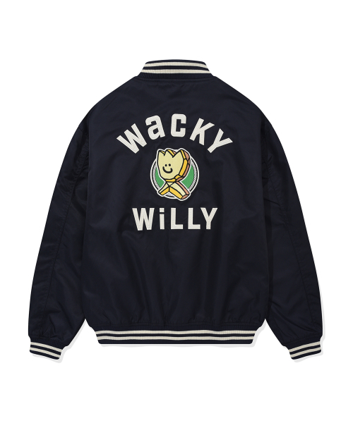 Wacky WiLLy(ワッキーウィリー)の「ナイロングラフィックバスティジャケットダークネイビー(スタジャン・レディース・その他・X-LARGE/SMALL/MEDIUM/LARGE)」の10枚目の写真