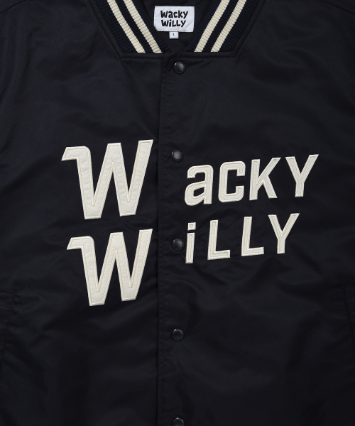 Wacky WiLLy(ワッキーウィリー)の「ナイロングラフィックバスティジャケットダークネイビー(スタジャン・レディース・その他・X-LARGE/SMALL/MEDIUM/LARGE)」の3枚目の写真