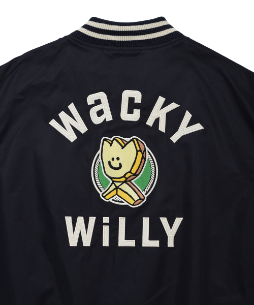 Wacky WiLLy(ワッキーウィリー)の「ナイロングラフィックバスティジャケットダークネイビー(スタジャン・レディース・その他・X-LARGE/SMALL/MEDIUM/LARGE)」の5枚目の写真
