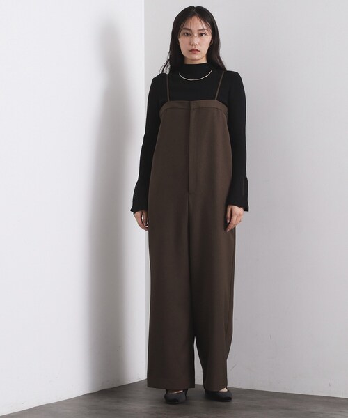 OPAQUE.CLIP（オペークドットクリップ）の「ベアサロペット【洗濯機OK】（サロペット/オーバーオール・レディース・ブラック/ブラウン系その他・38/40）」の2枚目の写真