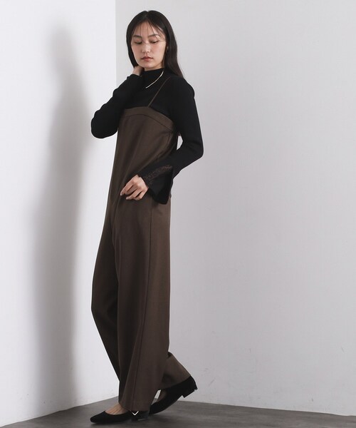 OPAQUE.CLIP（オペークドットクリップ）の「ベアサロペット【洗濯機OK】（サロペット/オーバーオール・レディース・ブラック/ブラウン系その他・38/40）」の7枚目の写真