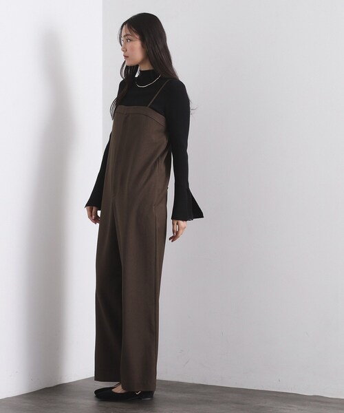 OPAQUE.CLIP（オペークドットクリップ）の「ベアサロペット【洗濯機OK】（サロペット/オーバーオール・レディース・ブラック/ブラウン系その他・38/40）」の8枚目の写真