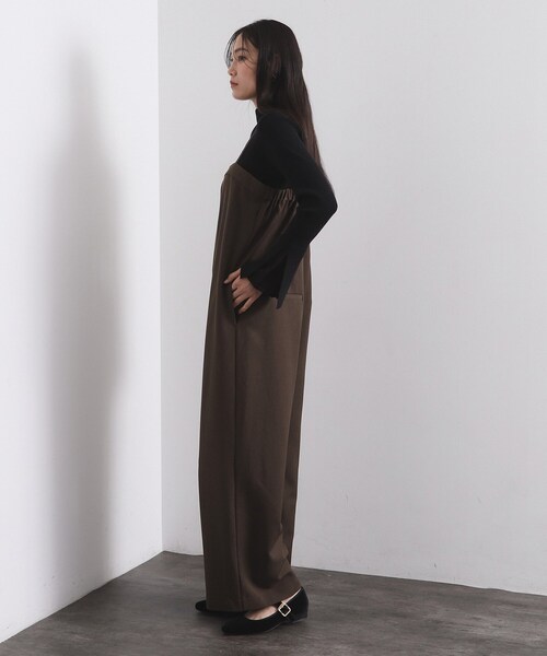 OPAQUE.CLIP（オペークドットクリップ）の「ベアサロペット【洗濯機OK】（サロペット/オーバーオール・レディース・ブラック/ブラウン系その他・38/40）」の12枚目の写真