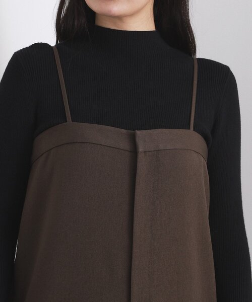 OPAQUE.CLIP（オペークドットクリップ）の「ベアサロペット【洗濯機OK】（サロペット/オーバーオール・レディース・ブラック/ブラウン系その他・38/40）」の14枚目の写真