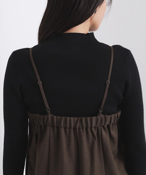 OPAQUE.CLIP（オペークドットクリップ）の「ベアサロペット【洗濯機OK】（サロペット/オーバーオール・レディース・ブラック/ブラウン系その他・38/40）」の15枚目の写真