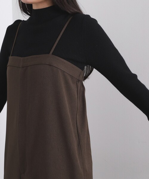 OPAQUE.CLIP（オペークドットクリップ）の「ベアサロペット【洗濯機OK】（サロペット/オーバーオール・レディース・ブラック/ブラウン系その他・38/40）」の16枚目の写真